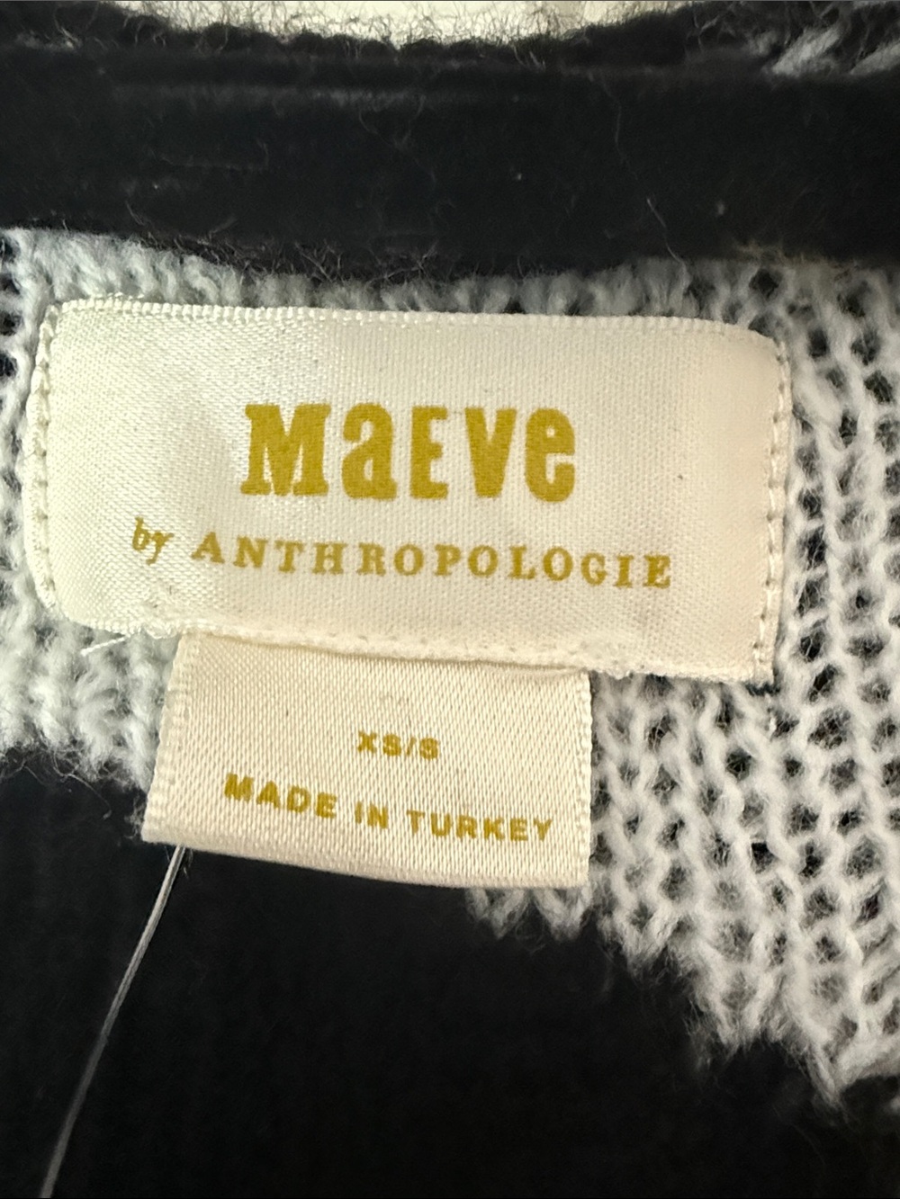 NWT MAEVE/ ANTHROPOLOGIE POLKA DOT OPEN CARDIGAN SWEATER/ BLACK & WHITE XS/S - Picture 3 of 7